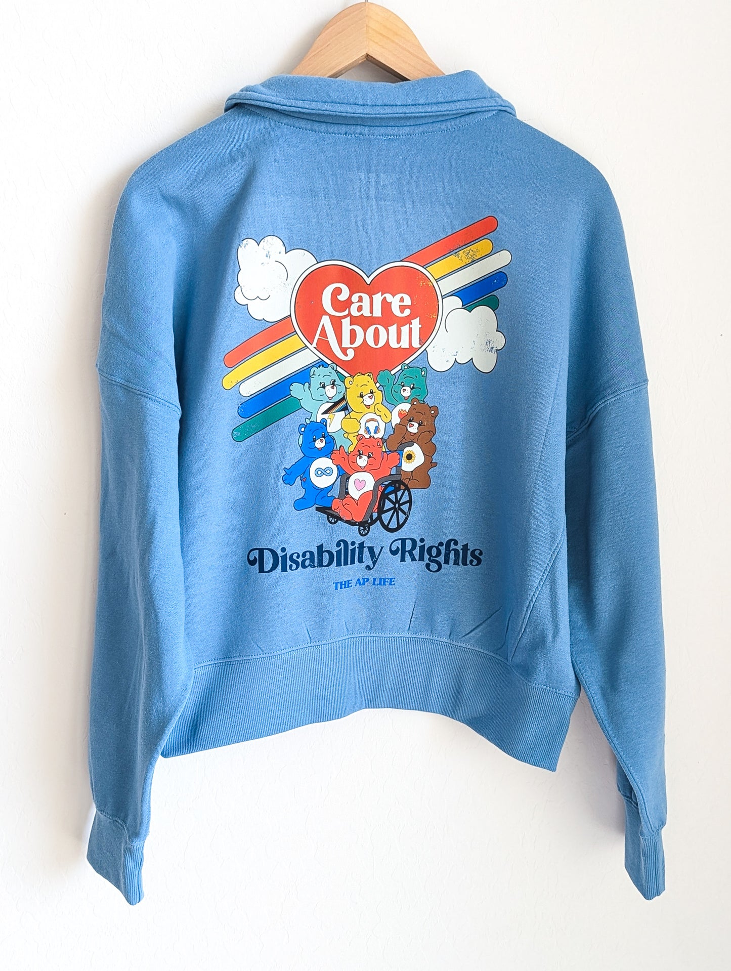 Care About Disability Rights - Women's Half-Zip Sweatshirt - Repurposed Rebels