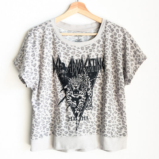 Def Advocating Mama - Women's Leopard Print Short Sleeved Sweatshirt - Repurposed Rebels
