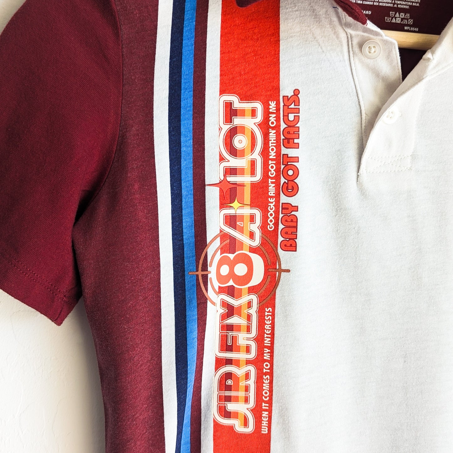 Sir-Fix8-A-Lot - Baby Got Facts - Youth Boys' Retro Style Polo Shirt - Repurposed Rebels