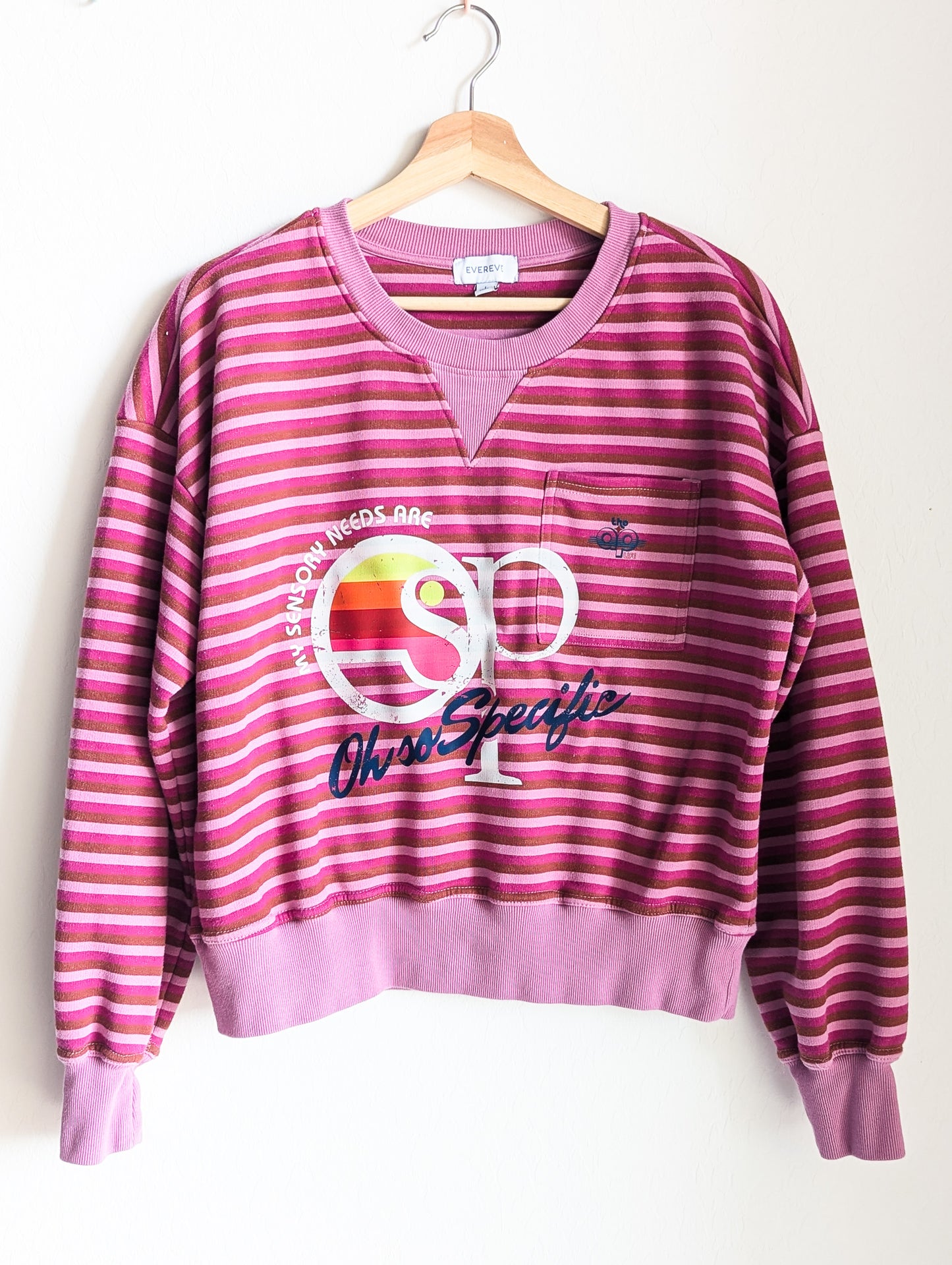 My Sensory Needs Are Oh-So Specific - Women's Striped Sweatshirt - Repurposed Rebels