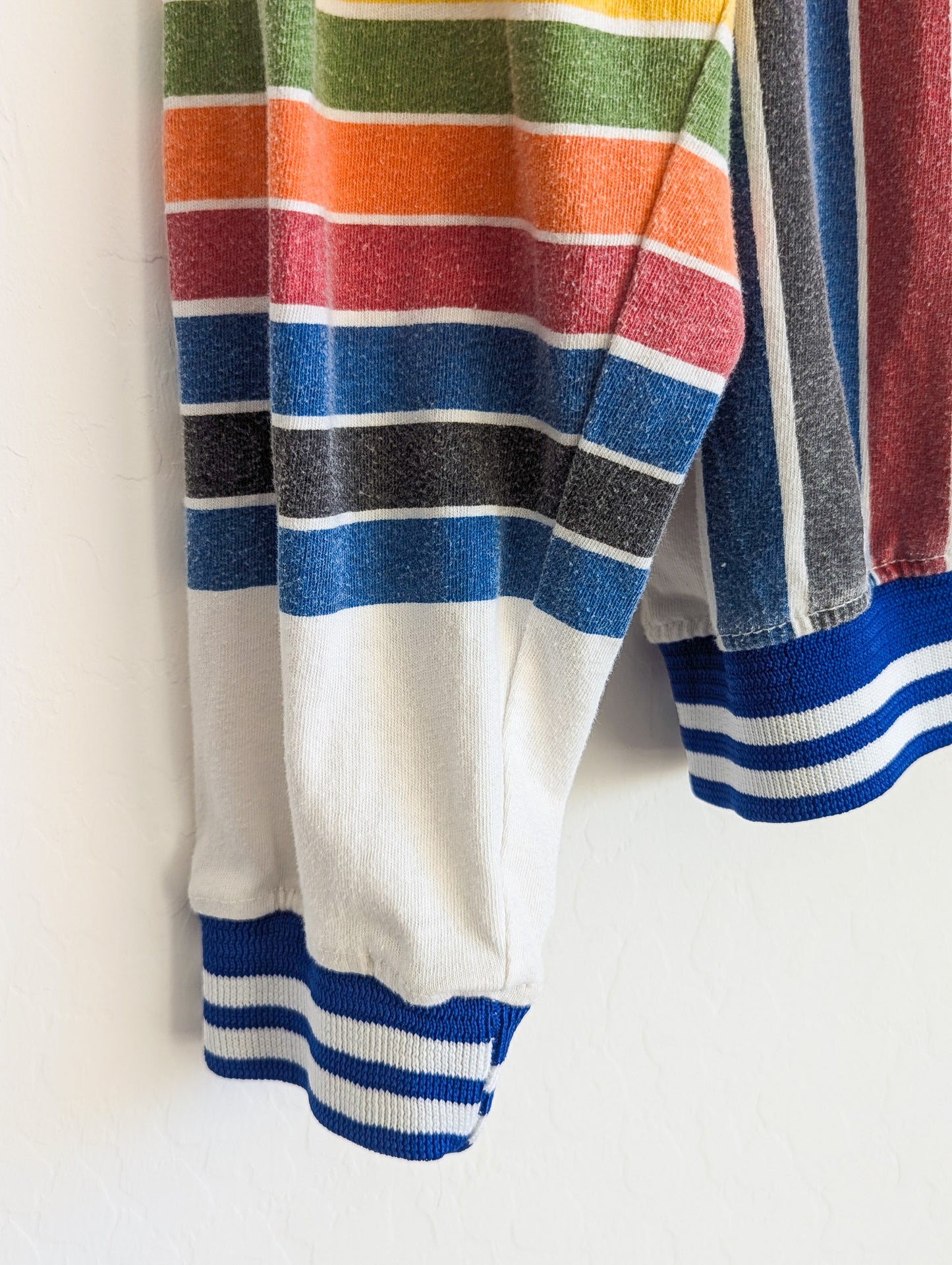 Neurodiversity Spreads Color to the Earth - Adult Unisex VTG Long-Sleeved Shirt with Striped Ribbing - Repurposed Rebels