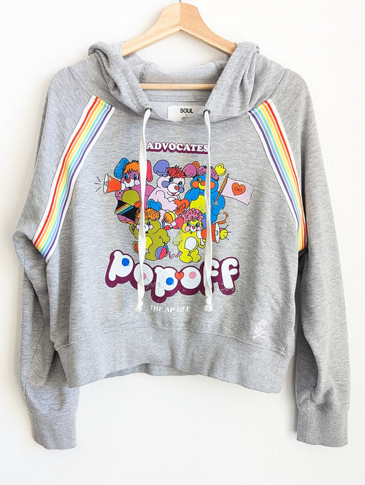 Advocates Pop-Off - Women's Hoodie with Rainbow Trim - Repurposed Rebels