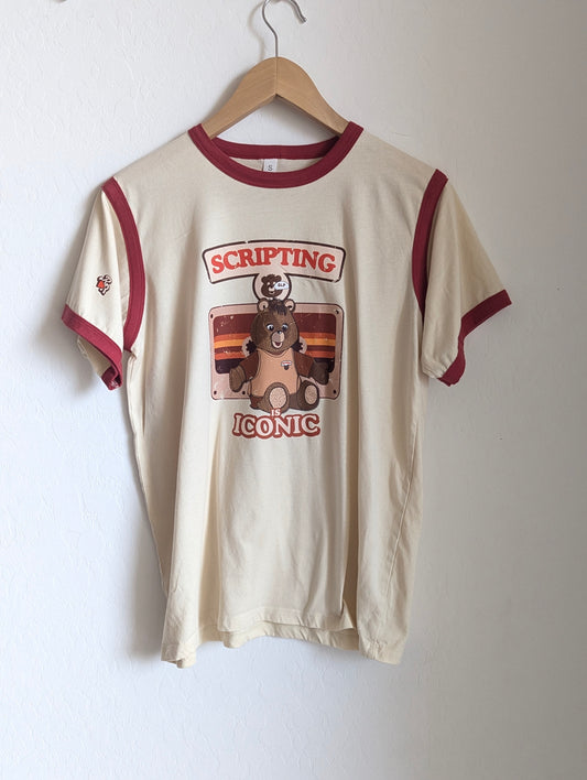 Scripting is Iconic - Teddy Rec/Spin - Adult Unisex Ringer Tee - Repurposed Rebels
