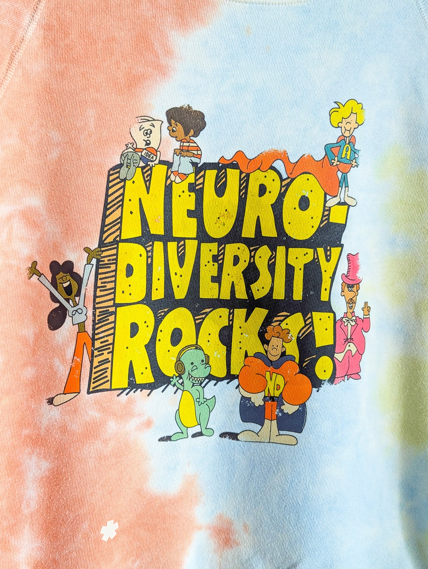 Neurodiversity Rocks - Women's Tie-Dye Sweatshirt (S) - Repurposed Rebels
