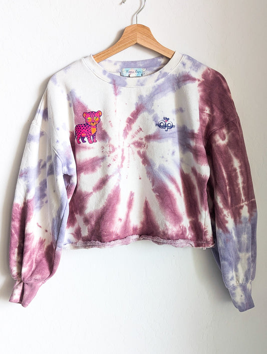 Neurodiversity is Biodiversity - Women's Tie-Dye Cropped Sweatshirt (S) - Repurposed Rebels