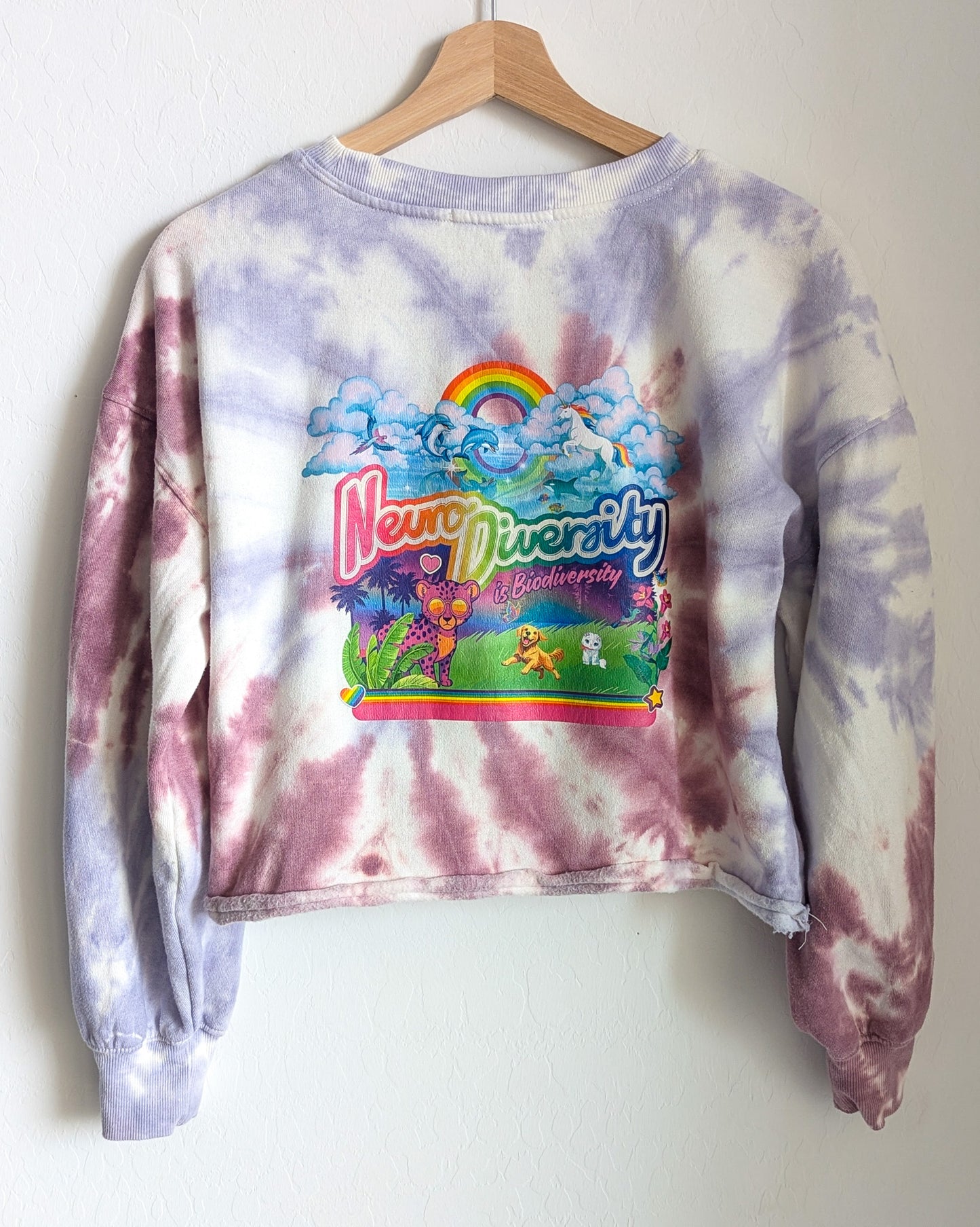 Neurodiversity is Biodiversity - Women's Tie-Dye Cropped Sweatshirt (S) - Repurposed Rebels