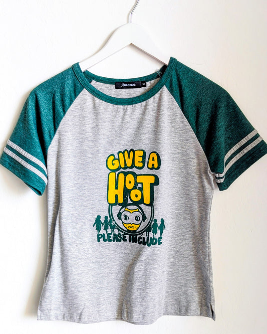 Give a Hoot, Please Include - Women's Colorblock Ringer Tee (S) - Repurposed Rebels