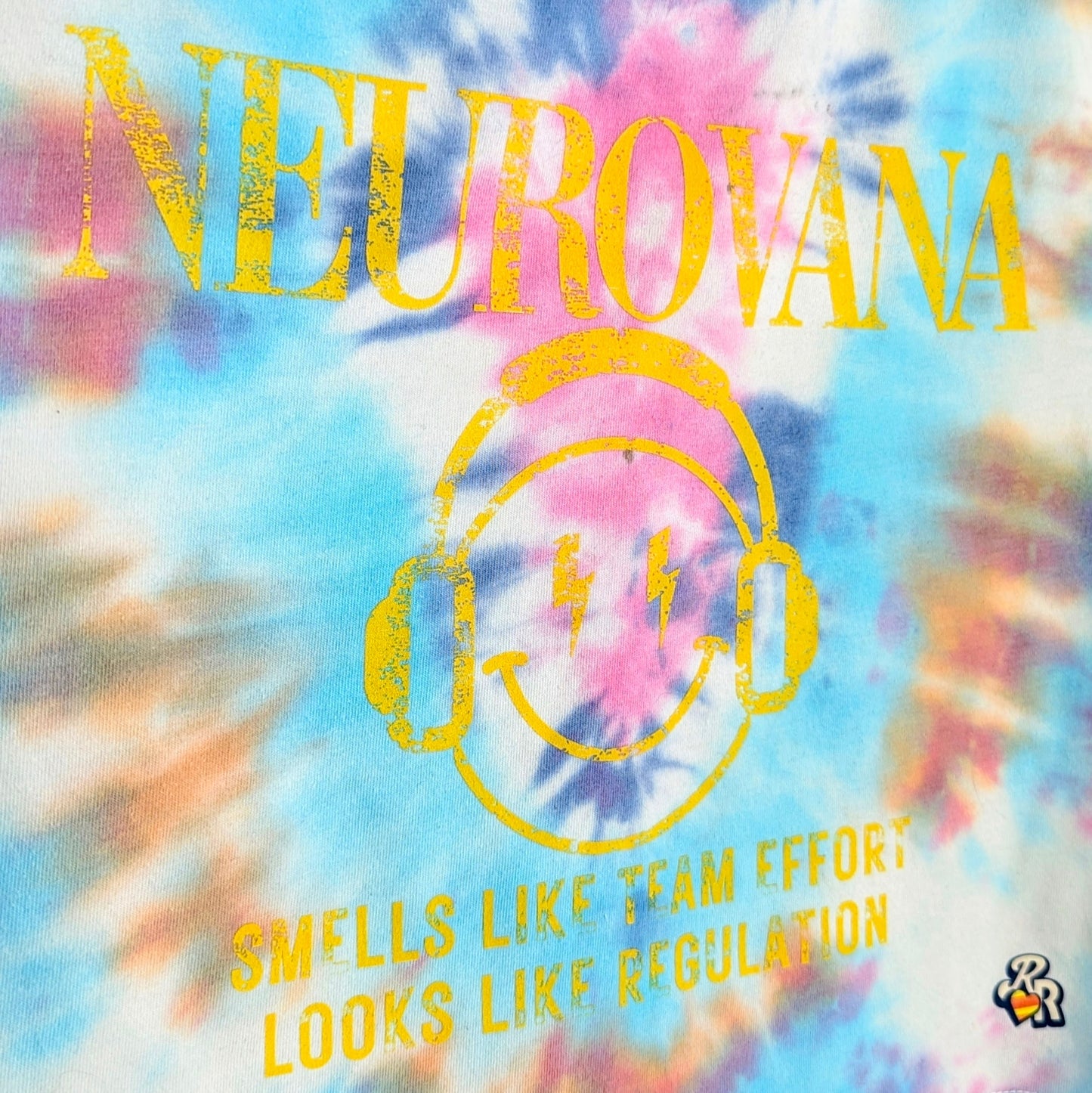 Neurovana - Smells Like Team Effort, Looks Like Regulation - Women's Boxy Cropped Tie-Dye Tee (M) - Repurposed Rebels
