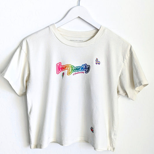Neurodiversity is Biodiversity - Women's Boxy Cropped Tee (M) - Repurposed Rebels