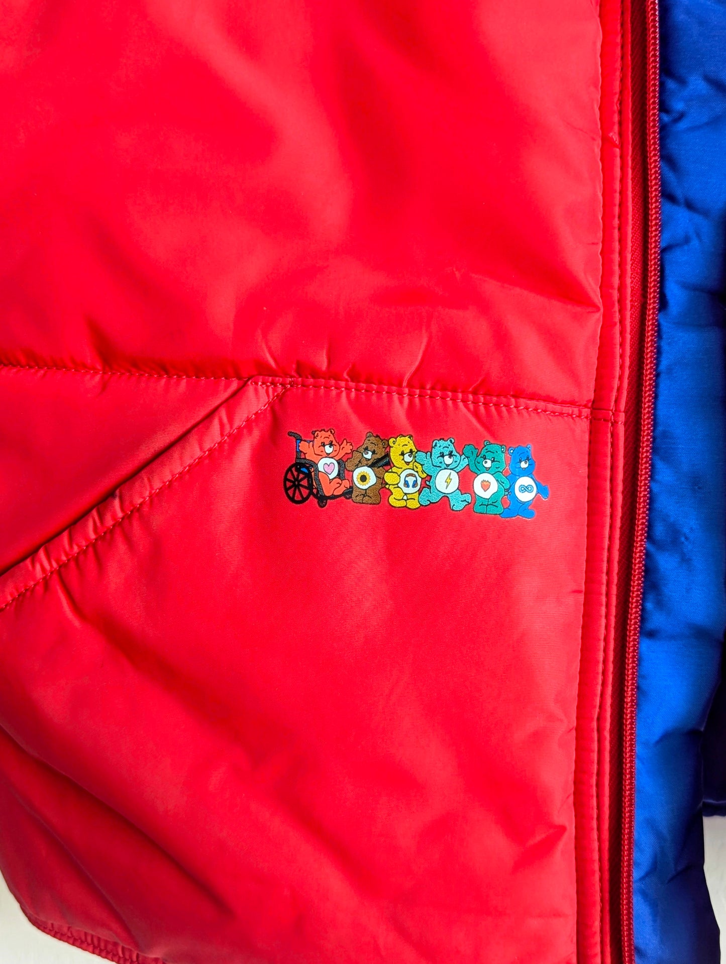 Reversible Rainbow Vest - Care About Disability Rights + Neurodiversity Spreads Color to the Earth - Adult Unisex (M) Puffer Vest - Repurposed Rebels