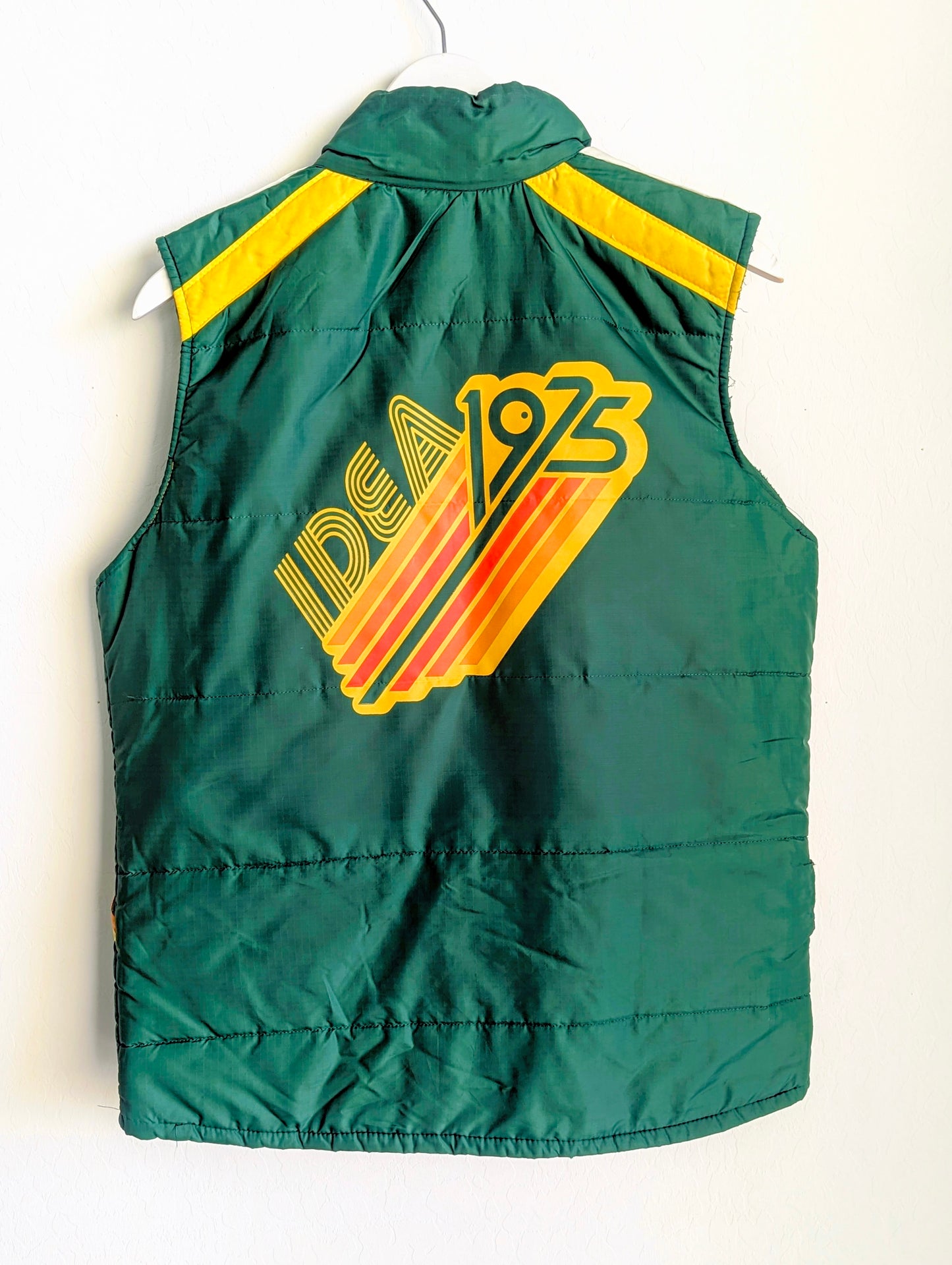 IDEA - 1975 - Adult Unisex (M) Dark Green Puffer Vest - Repurposed Rebels