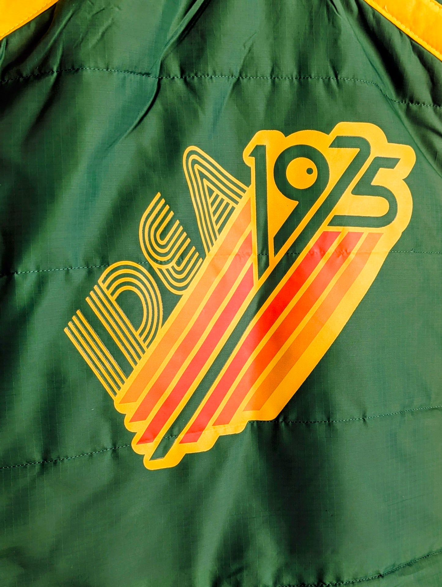 IDEA - 1975 - Adult Unisex (M) Dark Green Puffer Vest - Repurposed Rebels