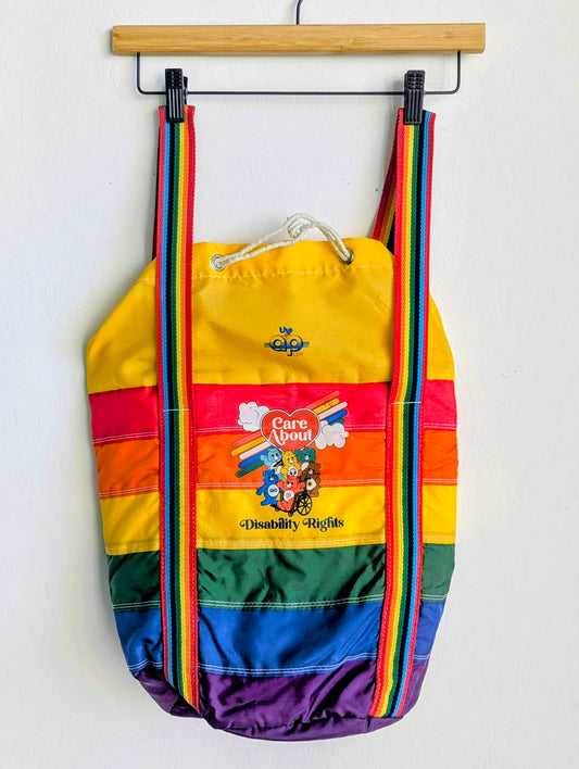 Care About Disability Rights - Vintage Insulated Rainbow Bag - Repurposed Rebels