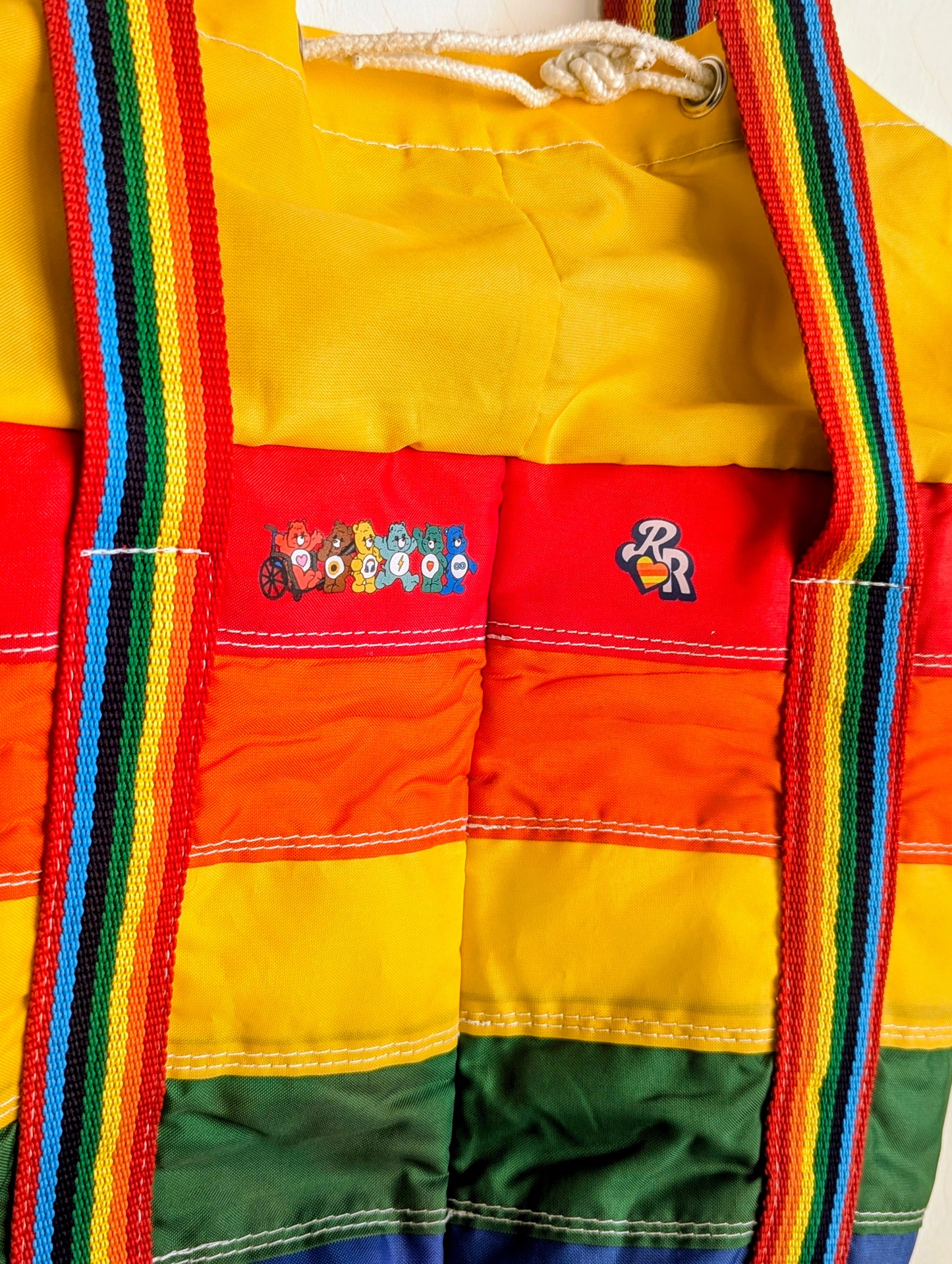 Care About Disability Rights - Vintage Insulated Rainbow Bag - Repurposed Rebels