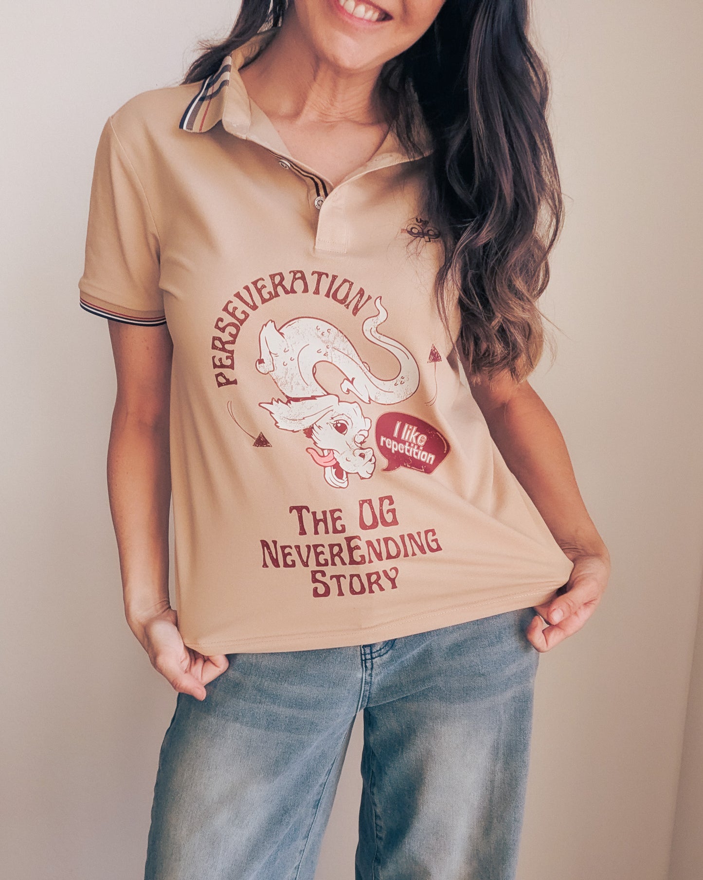 Perseveration - The OG Neverending Story - Women's Boxy Polo (S/M) - Repurposed Rebels
