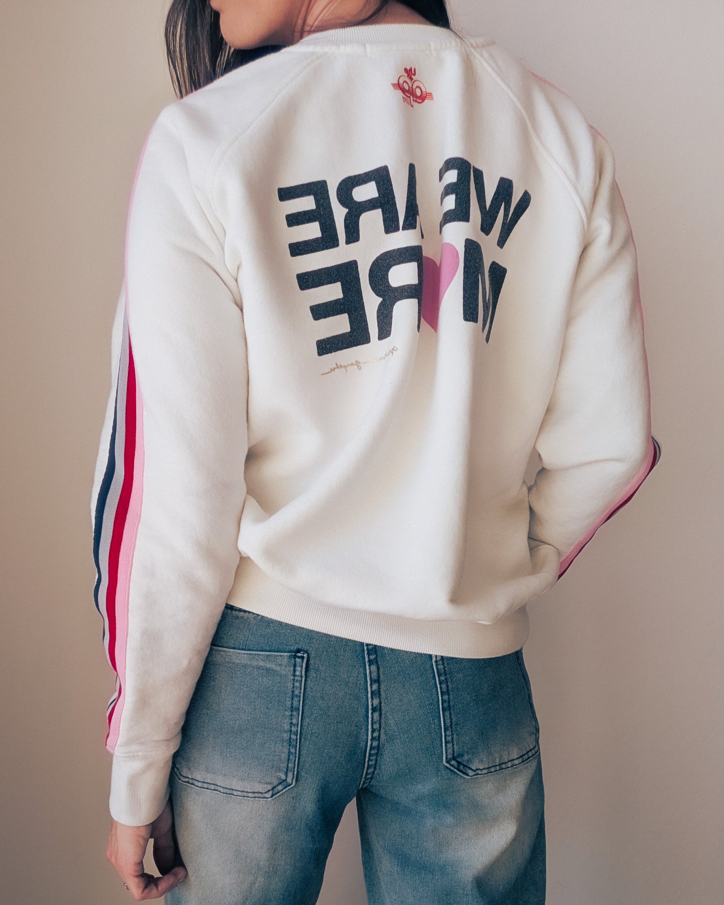 Nothing About Us, Without Us - Listen to Neurodivergent Voices - Women's Striped Ribbing Sweatshirt (S) - Repurposed Rebels