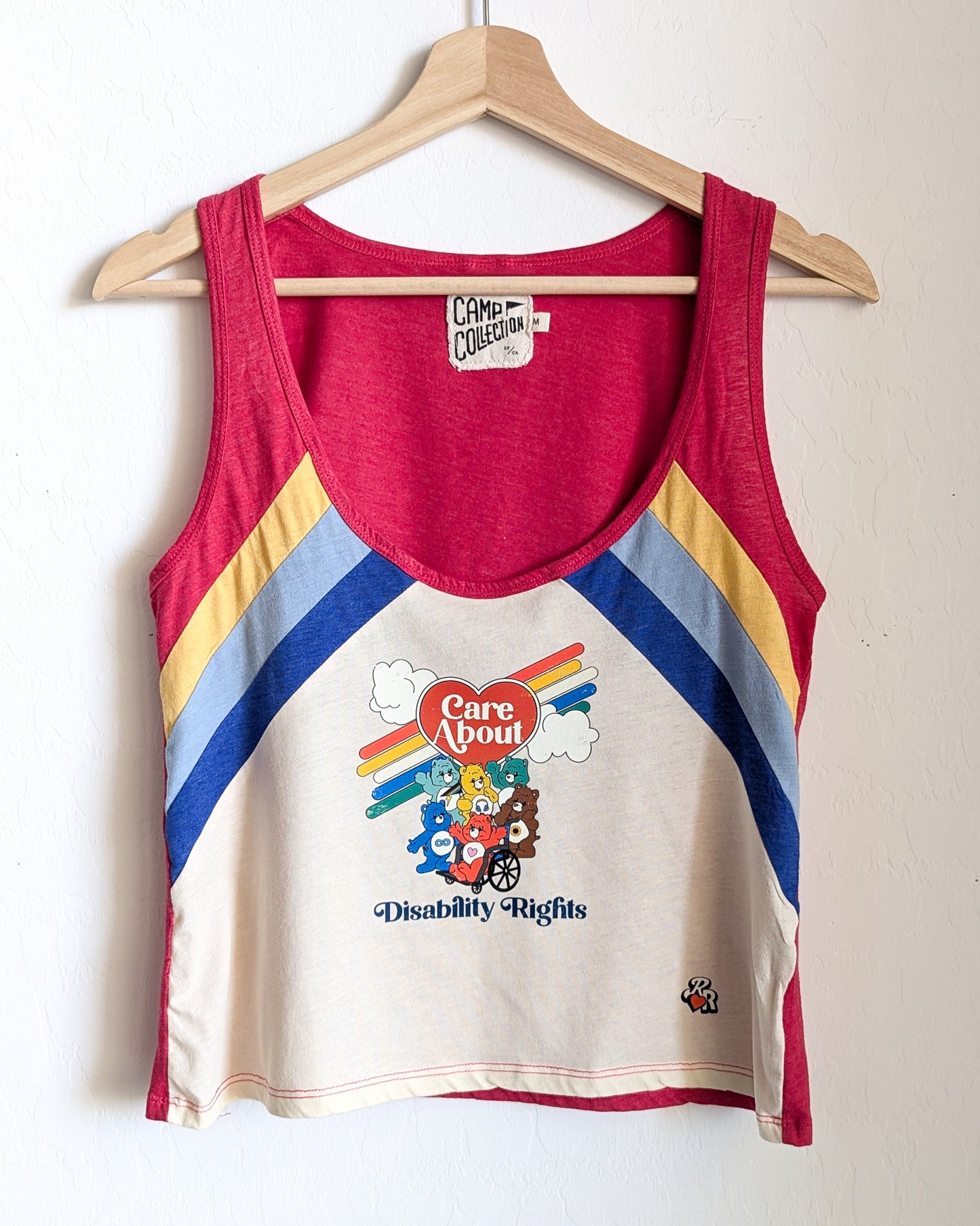 Care About Disability Rights - Women's Diagonal Striped Ringer Tank Top - Repurposed Rebels