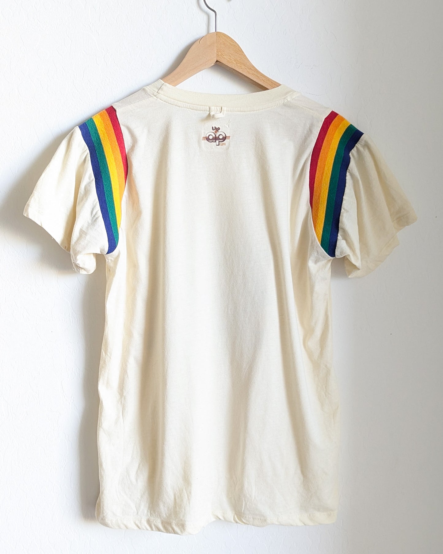 Make Space in Every Patch - Contrast Striped Rainbow Binding Adult Unisex Tee (M) - Repurposed Rebels