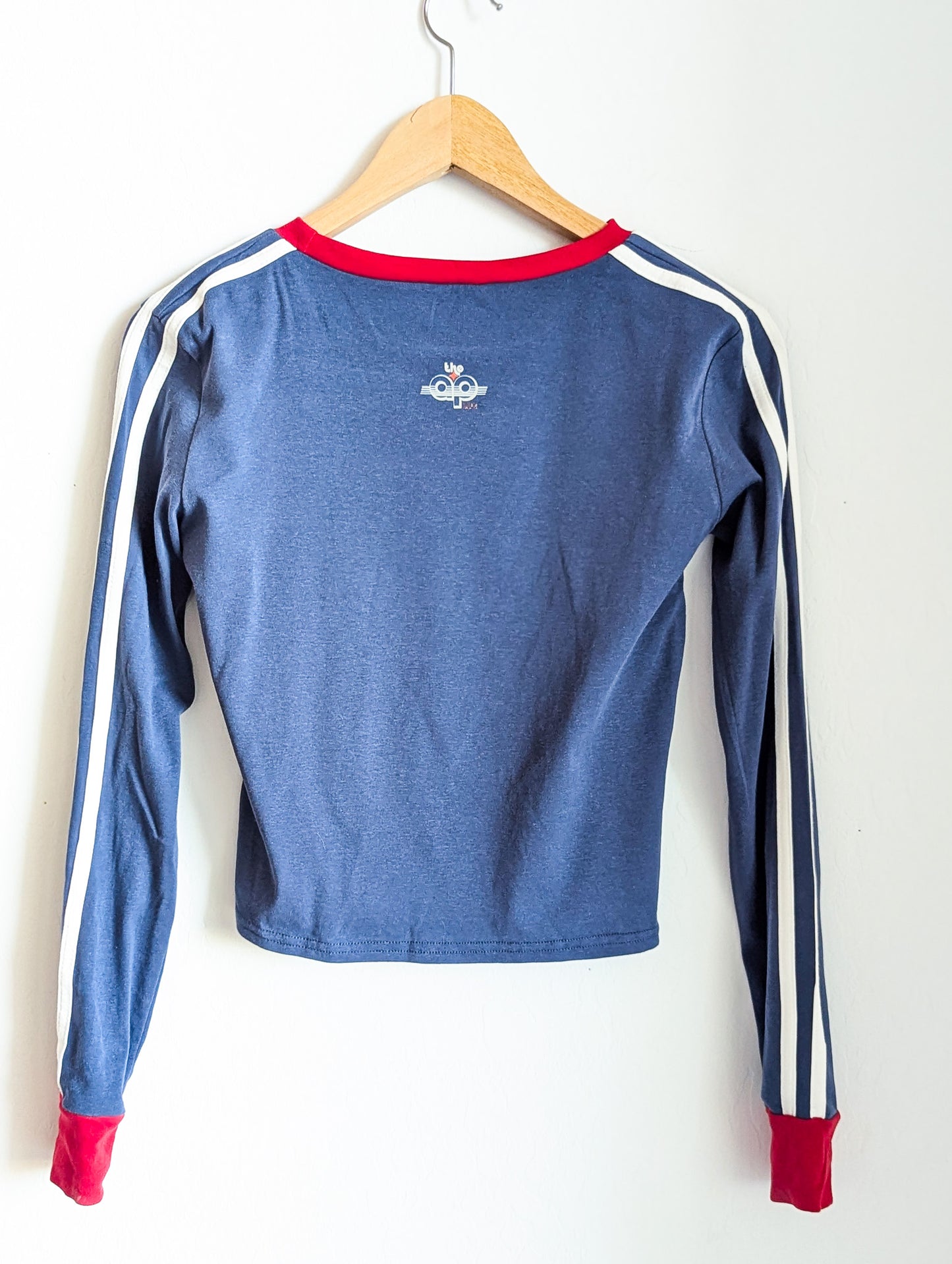 Includers Only - 1980 - Women's Long-Sleeved Fitted Sports-Style Tee (S) - Repurposed Rebels