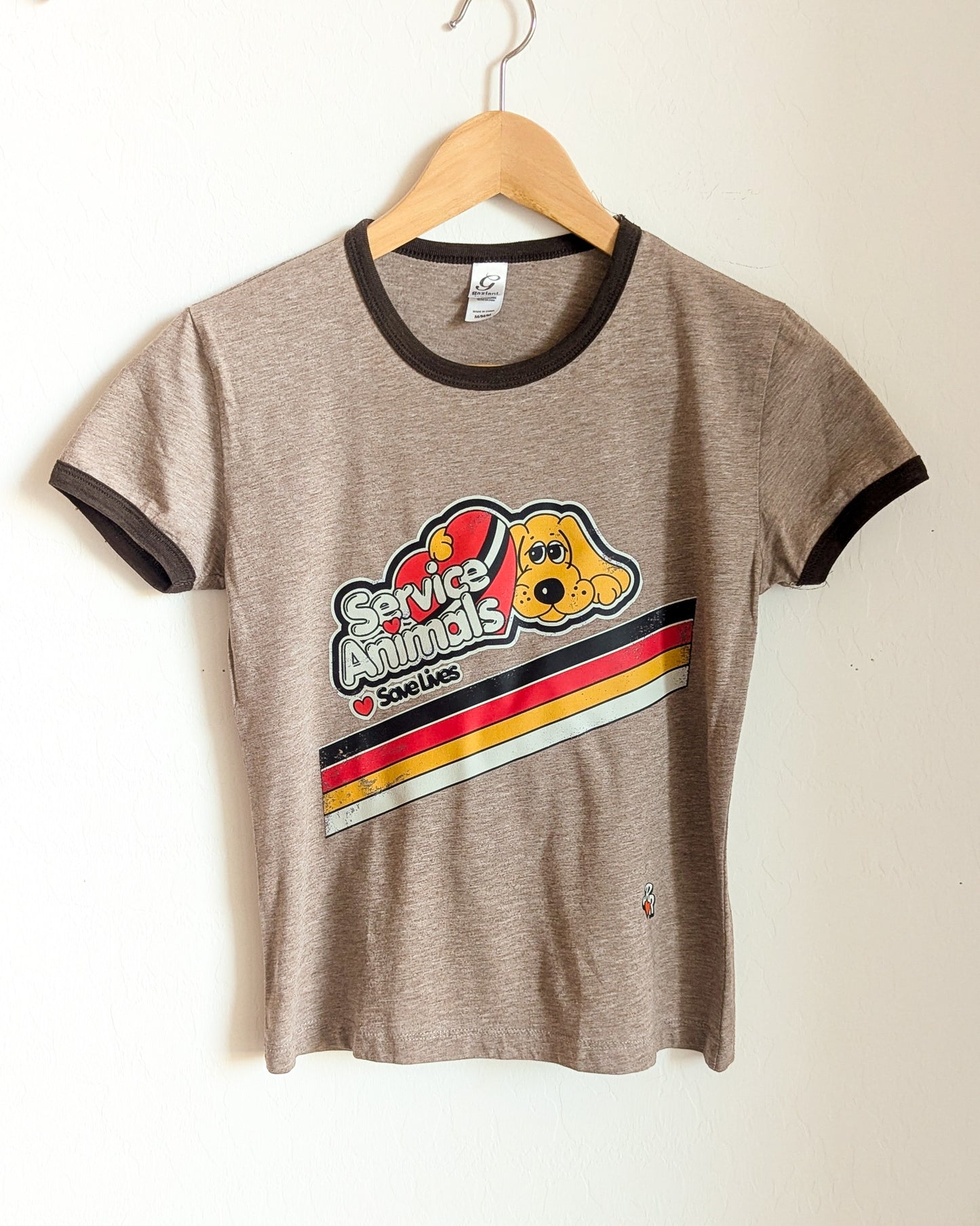 Service Animals Save Lives - Women's Baby Ringer Tee (S) - Repurposed Rebels