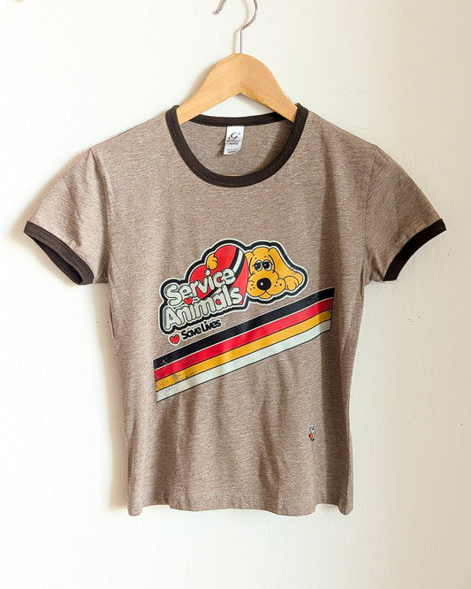 Service Animals Save Lives - Women's Baby Ringer Tee (S) - Repurposed Rebels