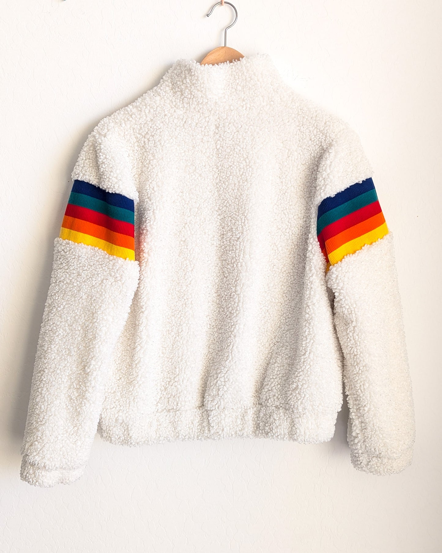 Care About Disability Rights - Women's Sherpa & Rainbow Jacket (M) - Repurposed Rebels