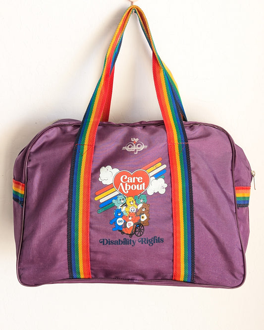 Care About Disability Rights - Vintage Rainbow Tote Bag - Repurposed Rebels