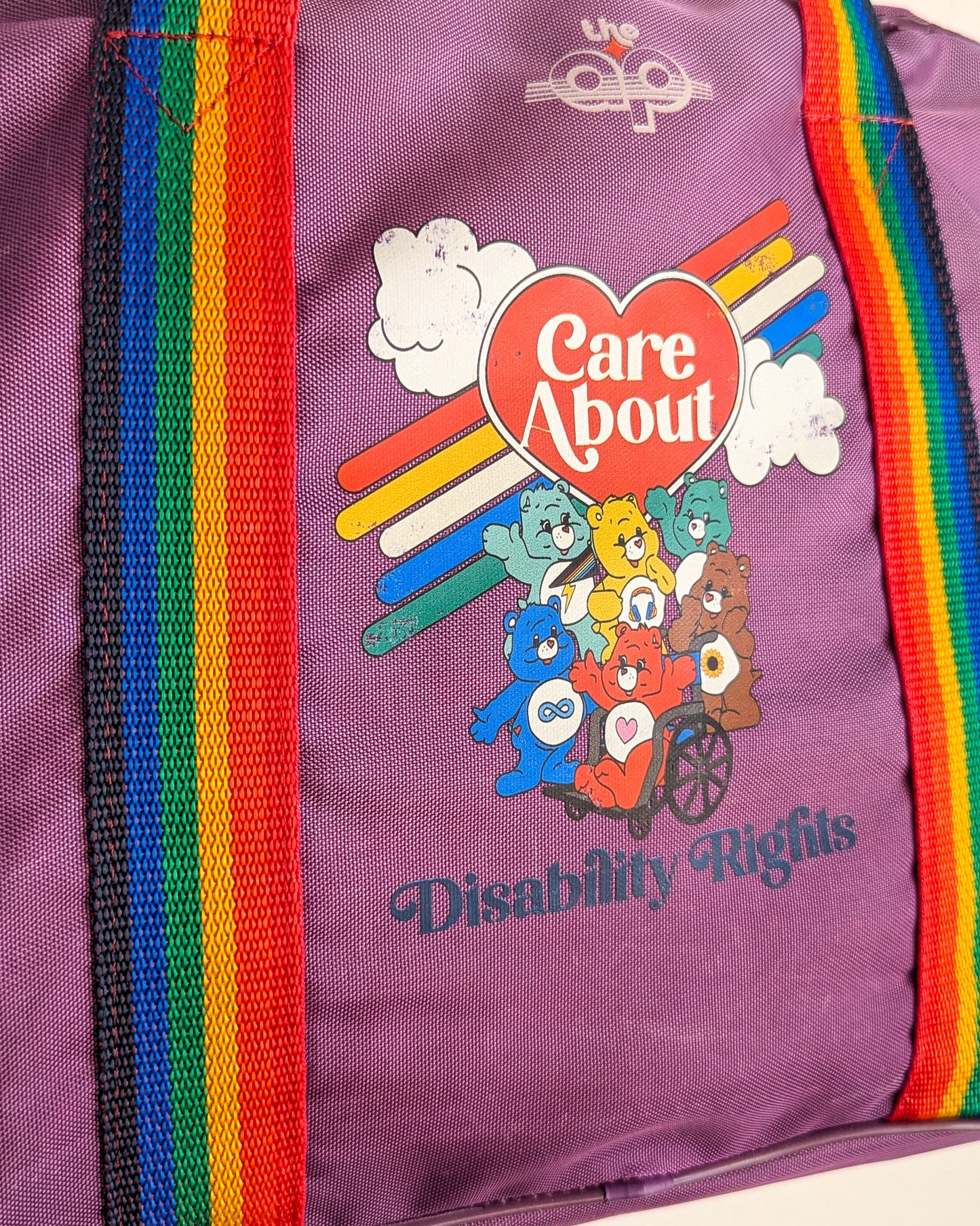 Care About Disability Rights - Vintage Rainbow Tote Bag - Repurposed Rebels