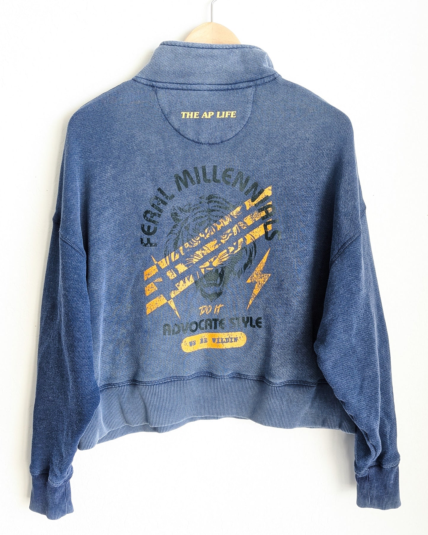 Feral Millennials Do It Advocate Style - Women's Oversized Button-Up Pullover (M) - Repurposed Rebels