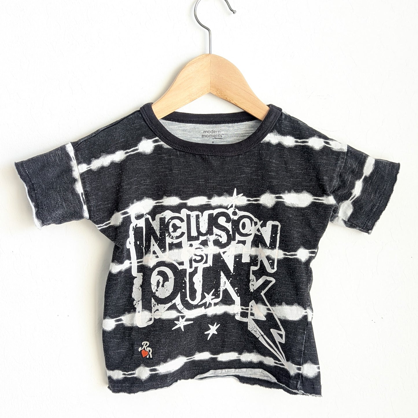 Inclusion is Punk - Toddler Boys' Raw Hem Faded Tee (3T) - Repurposed Rebels