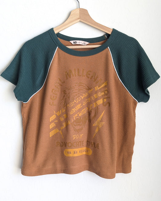 Feral Millennials Do It Advocate Style - Women's Boxy Waffle Knit Tee (XXL) - Repurposed Rebels Rebels