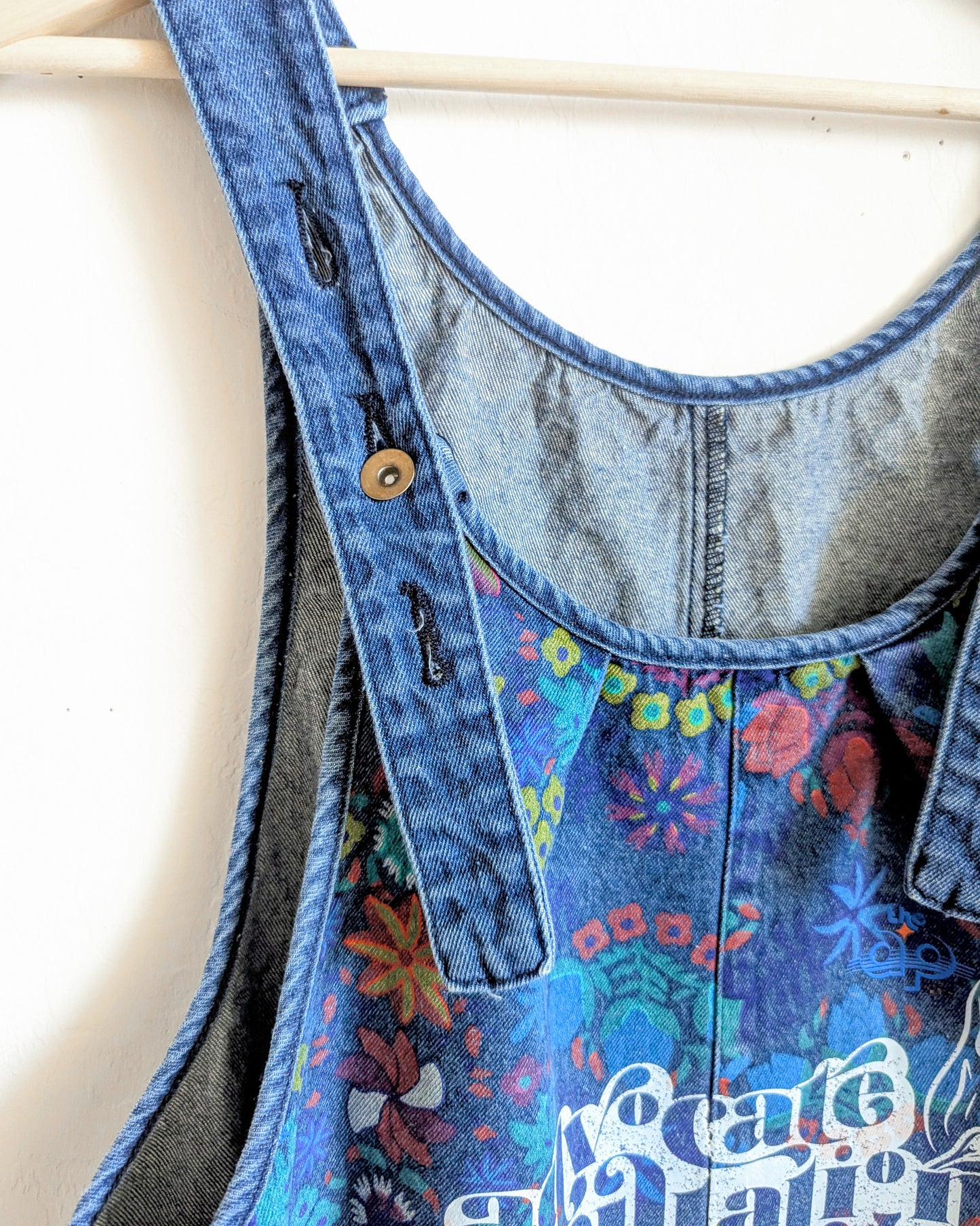 Advocate Reputation - It's a New Generation - Women's Painted Overalls/Denim Romper (M) - Repurposed Rebels