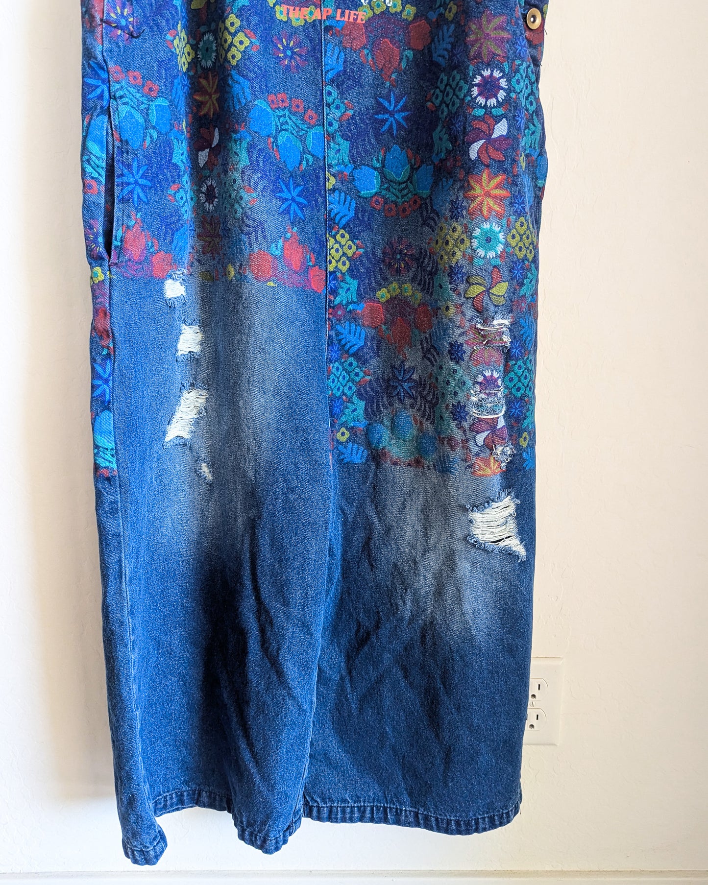 Advocate Reputation - It's a New Generation - Women's Painted Overalls/Denim Romper (M) - Repurposed Rebels