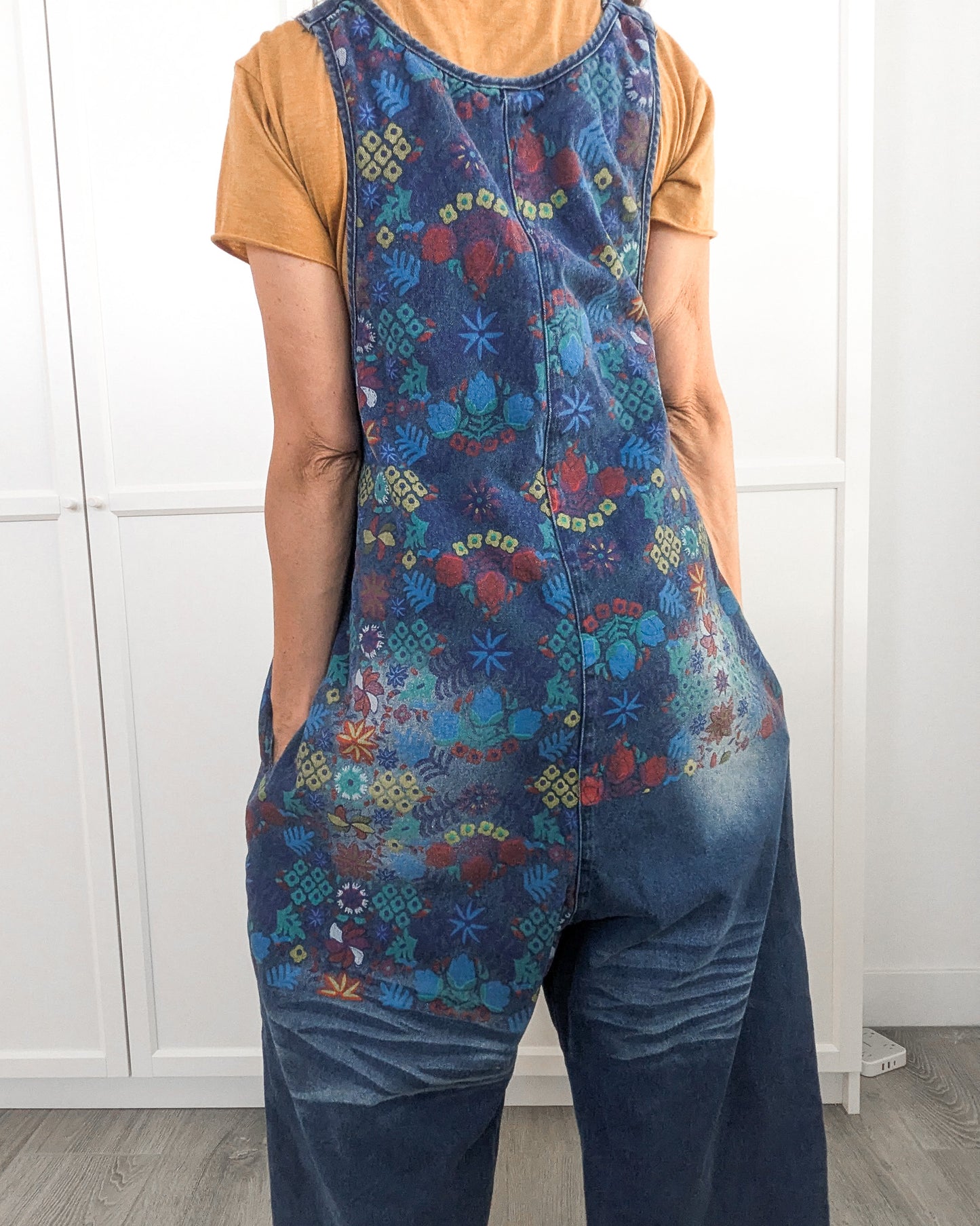 Advocate Reputation - It's a New Generation - Women's Painted Overalls/Denim Romper (M) - Repurposed Rebels
