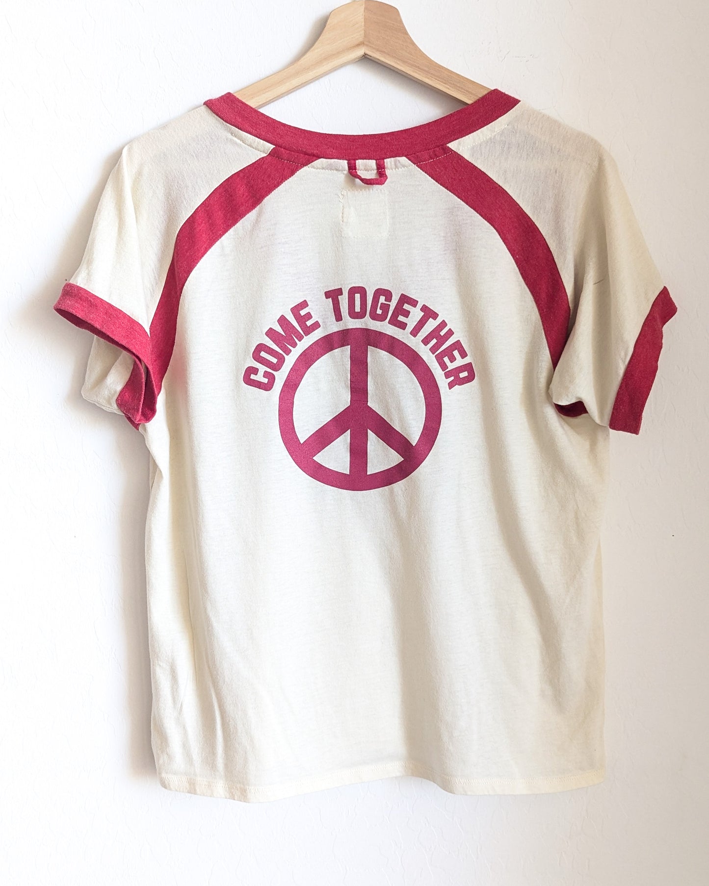 Everything Has Beauty/Come Together - Women's V-Neck Ringer Tee (XL) - Repurposed Rebels