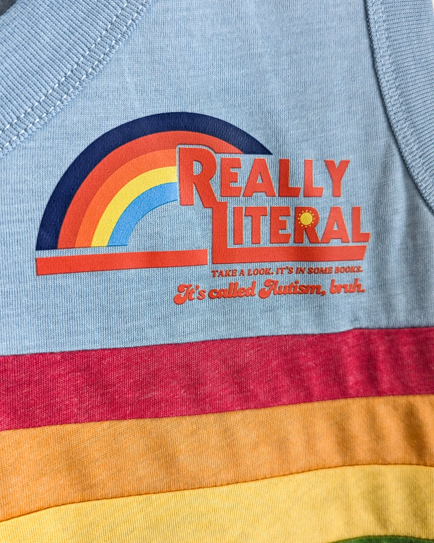 Really Literal - Women's Striped V-Neck Ringer Tank Top (M) - Repurposed Rebels