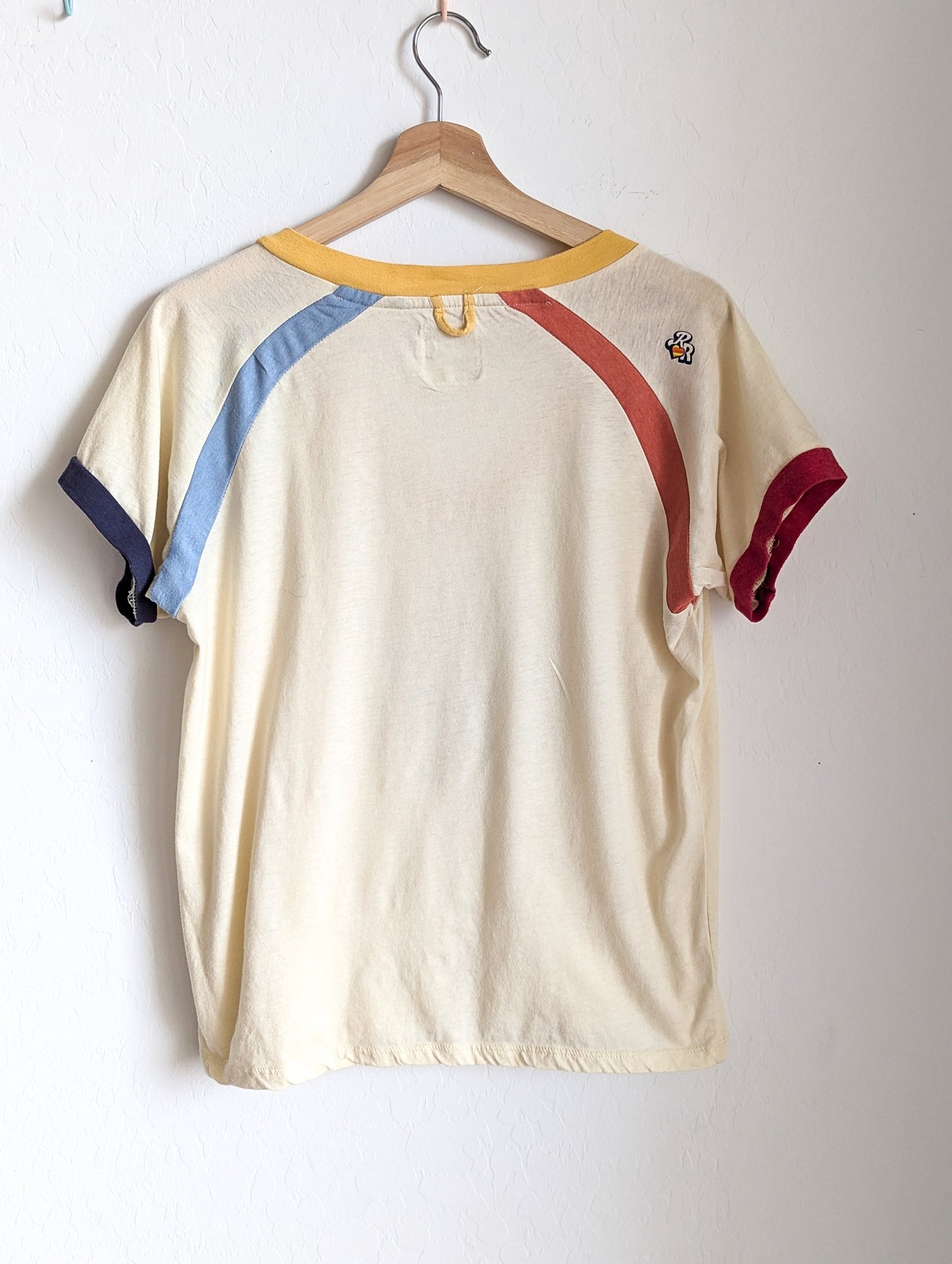 Neurodiversity Rocks - School House - Women's V-Neck Ringer Tee (L) - Repurposed Rebels