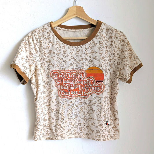 Everything Has Beauty, but Not Everyone Can See it - Women's Fitted Ringer Tee (L) - Repurposed Rebels