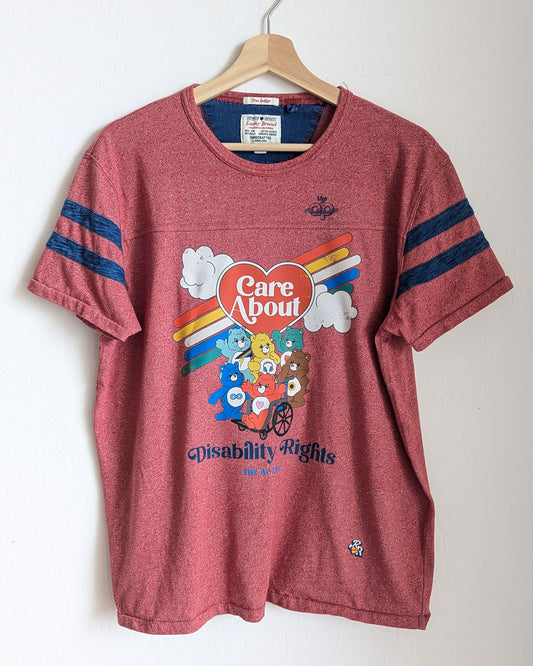 Care About Disability Rights - Adult Unisex Football Tee (L) - Repurposed Rebels