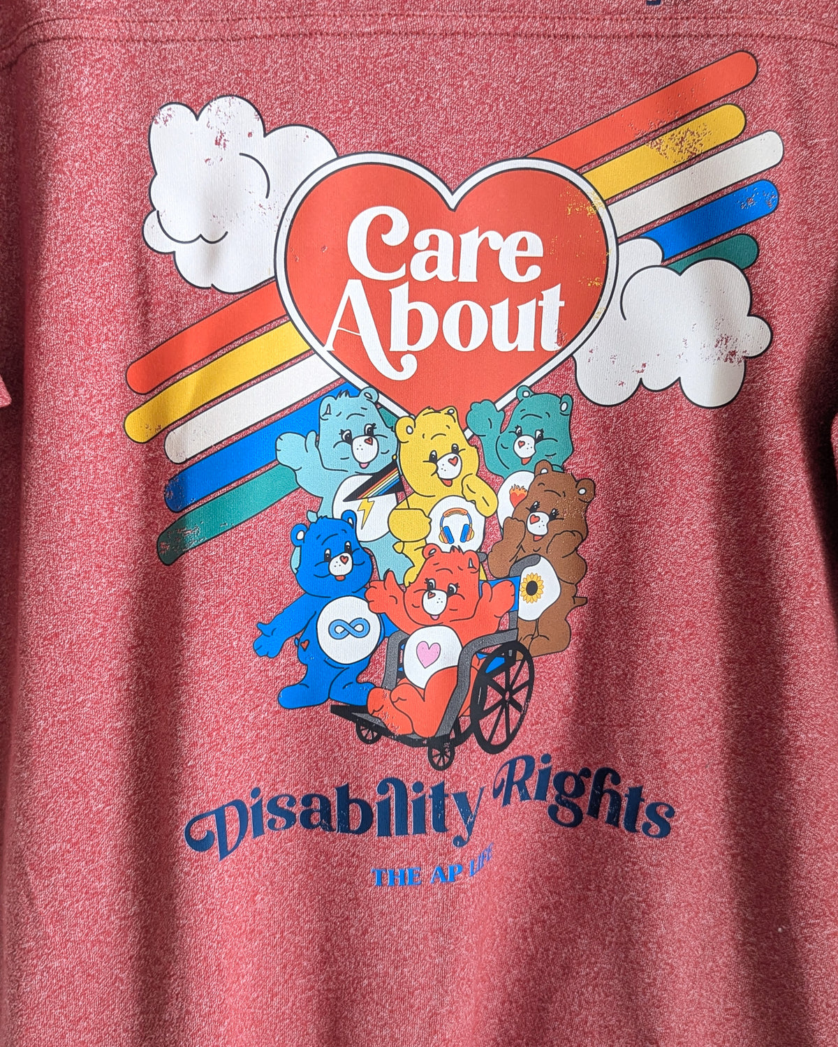 Care About Disability Rights - Adult Unisex Football Tee (L) - Repurposed Rebels