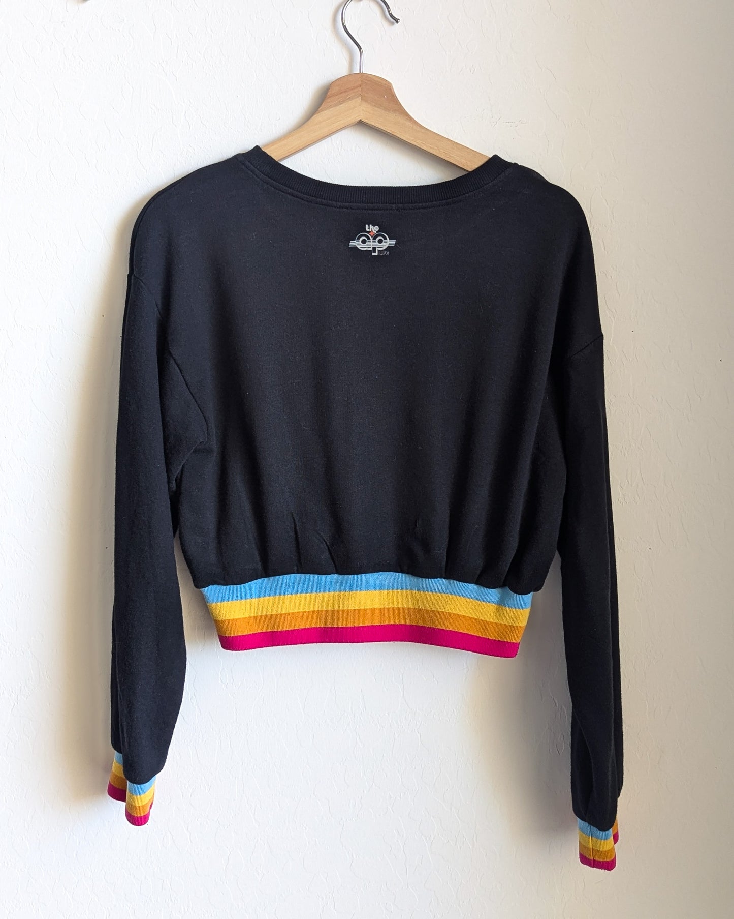 Autism is a Brite Lite - Women's Rainbow Ribbed Cropped Sweatshirt (M) - Repurposed Rebels
