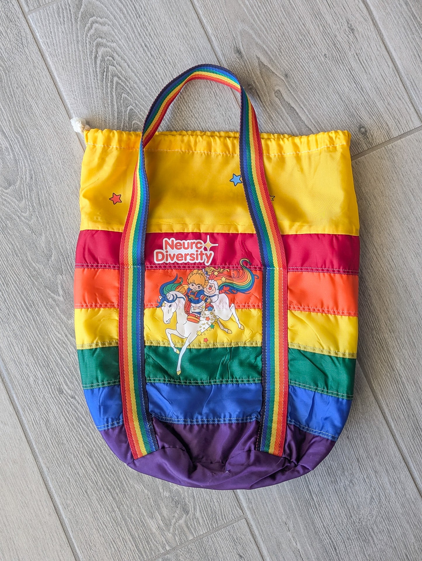 Neurodiversity - Vintage Insulated Rainbow Bag - Repurposed Rebels