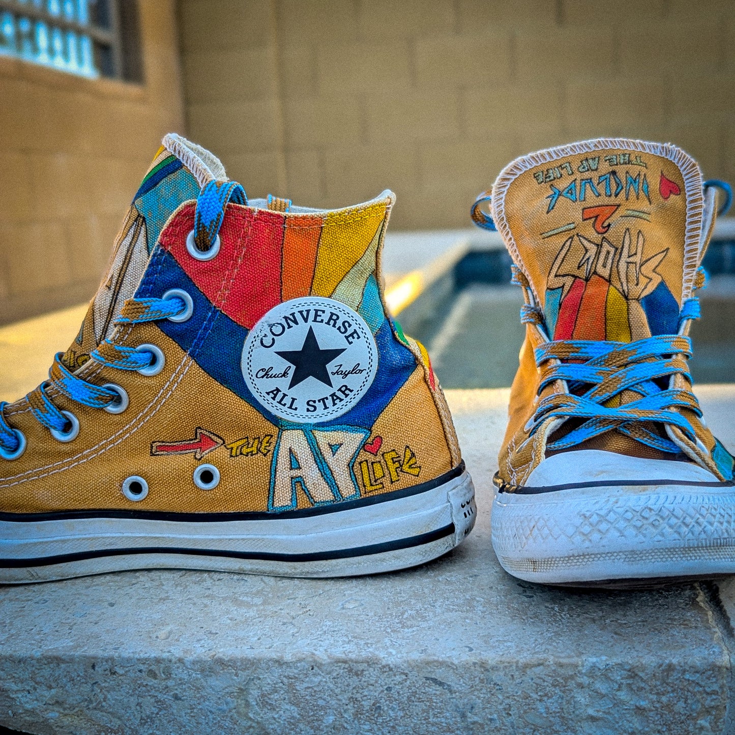 Advocate - Disability Rights - Mustard Brown ADVOKICKS (M5/W7) - Repurposed Hand-Painted Shoes