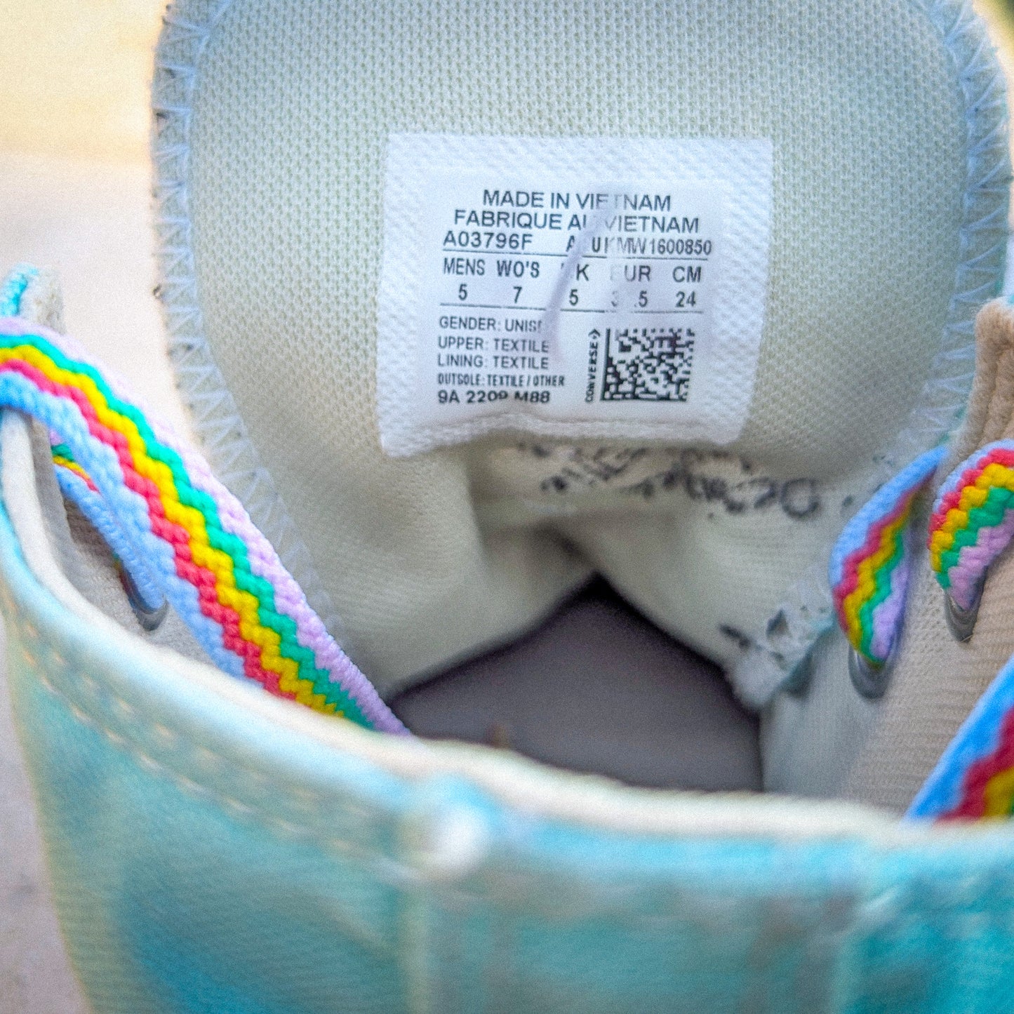 NDV - Neurodiversity - Aqua Blue ADVOKICKS (W7) - Repurposed Hand-Painted Shoes