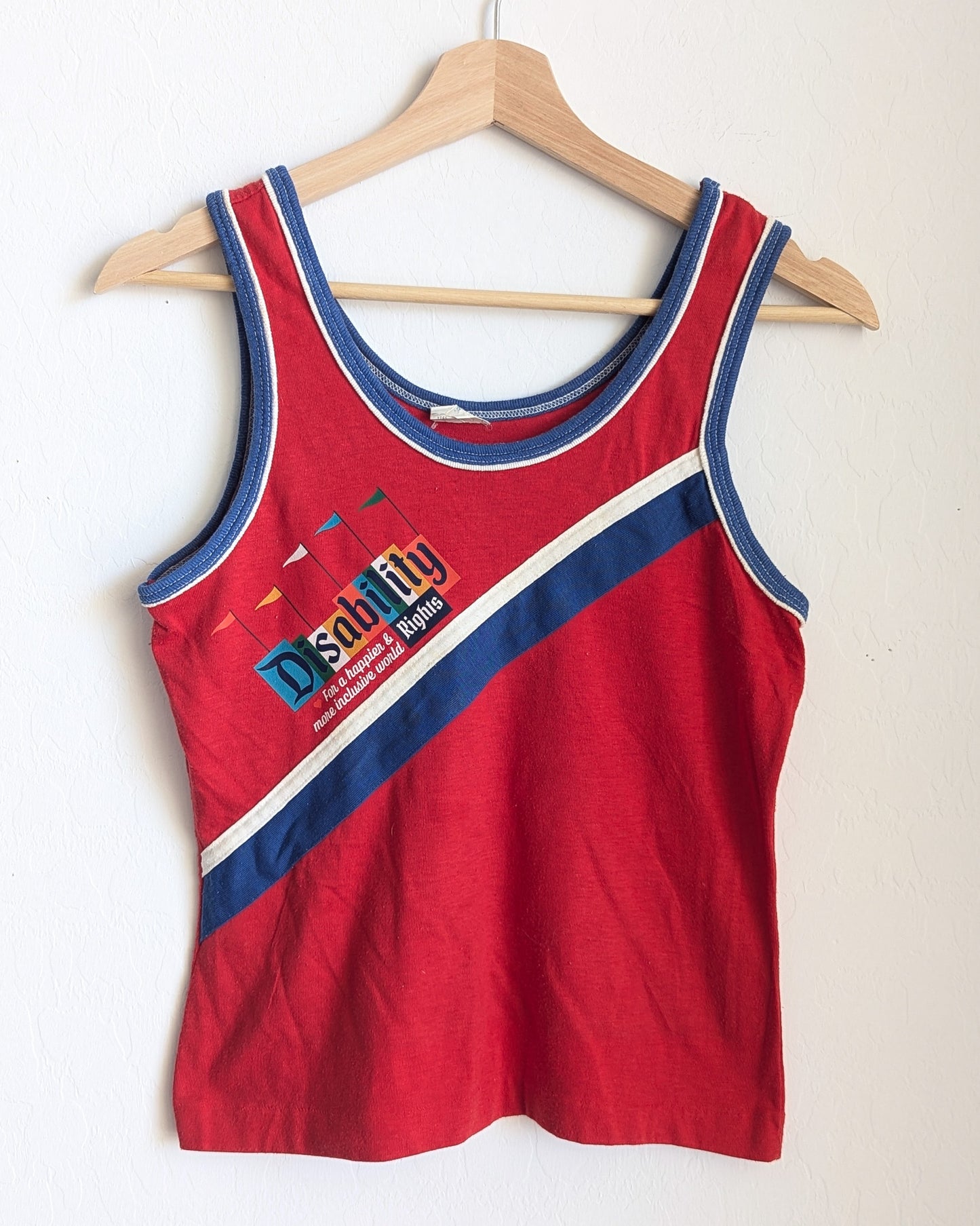 Disability Rights for a Happier & More Inclusive World - Women's VTG Ringer Tank Top (S/M) - Repurposed Rebels