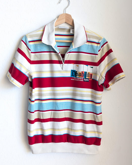 Disability Rights for a Happier & More Inclusive World - Women's VTG Short-Sleeved Polo Sweater (S) - Repurposed Rebels