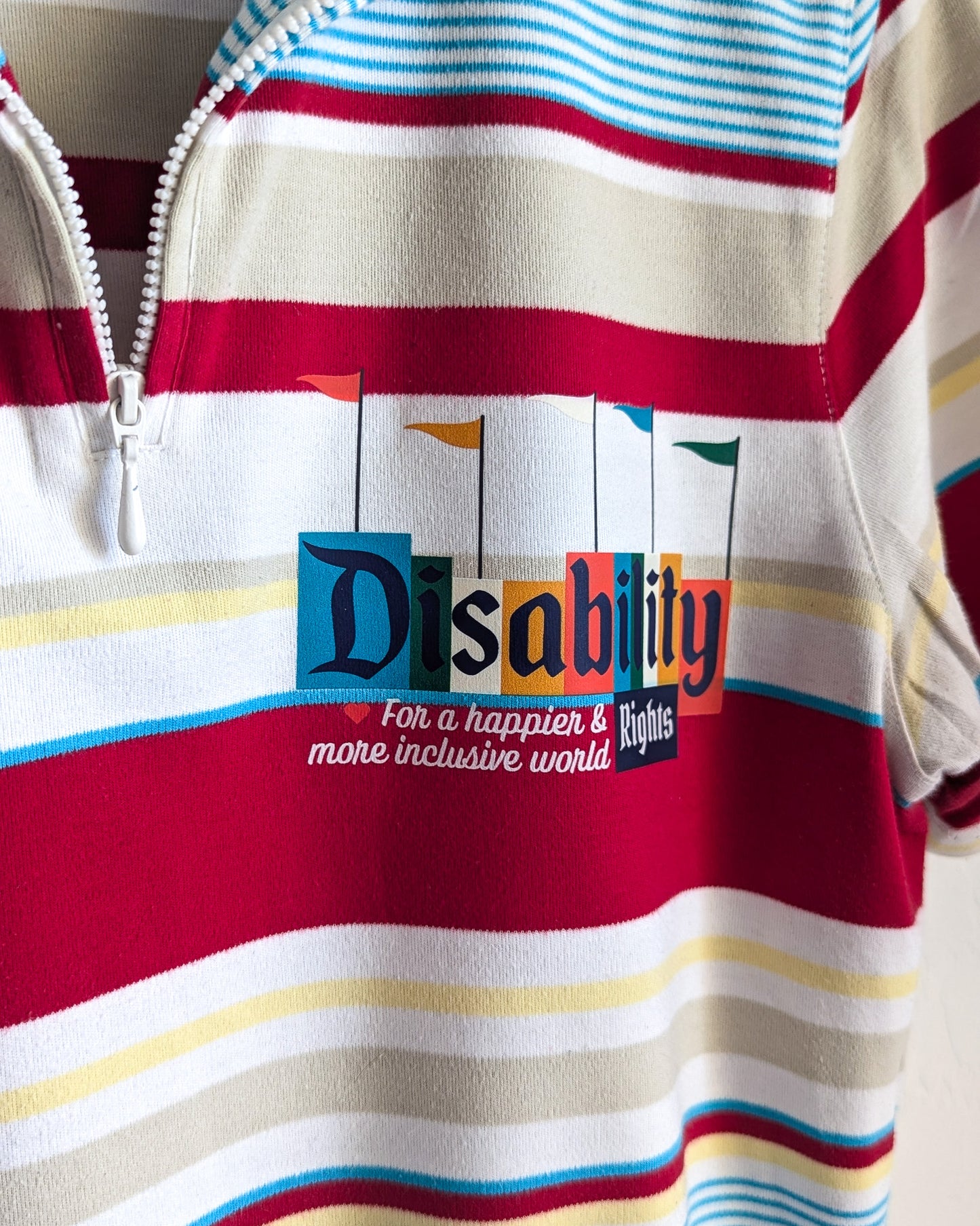 Disability Rights for a Happier & More Inclusive World - Women's VTG Short-Sleeved Polo Sweater (S) - Repurposed Rebels