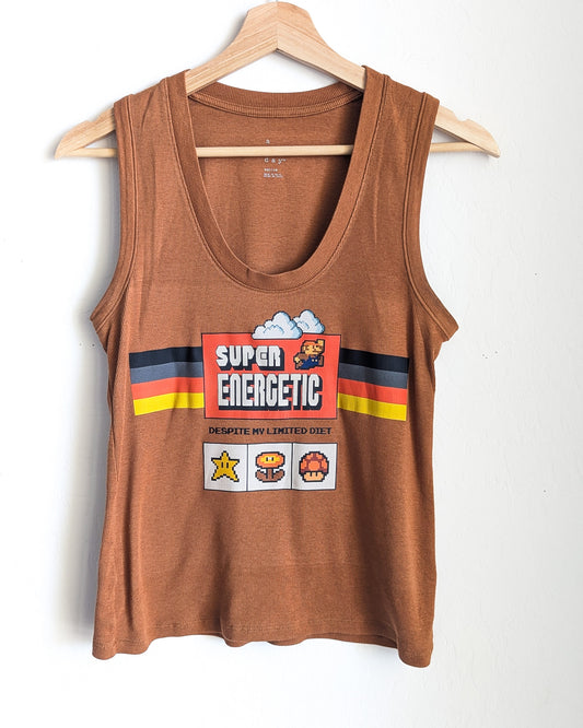 Super Energetic Despite My Limited Diet - Women's Ribbed Tank Top (M) - Repurposed Rebels