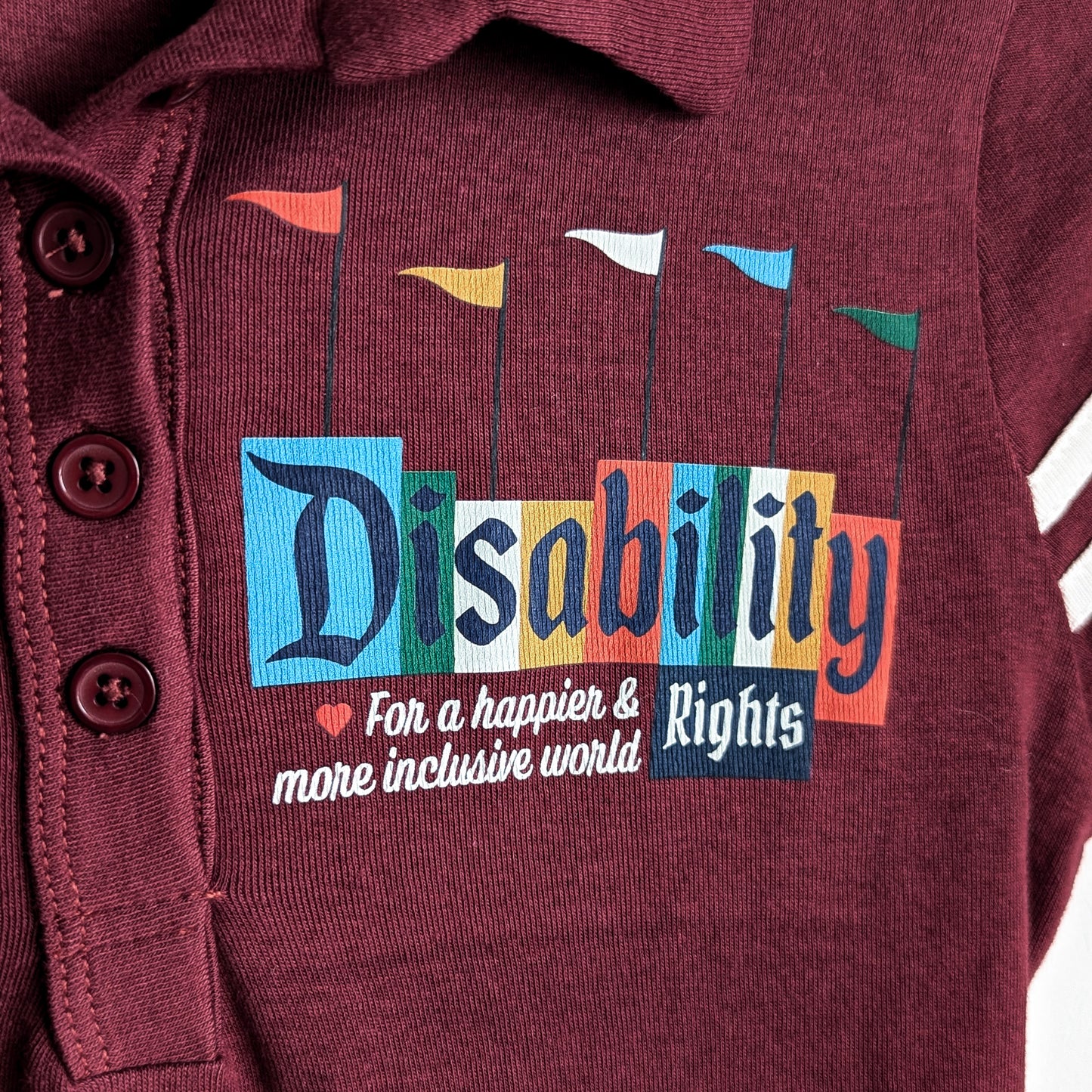 Disability Rights for a Happier & More Inclusive World - Women's Cropped Polo Baby Tee (S) - Repurposed Rebels