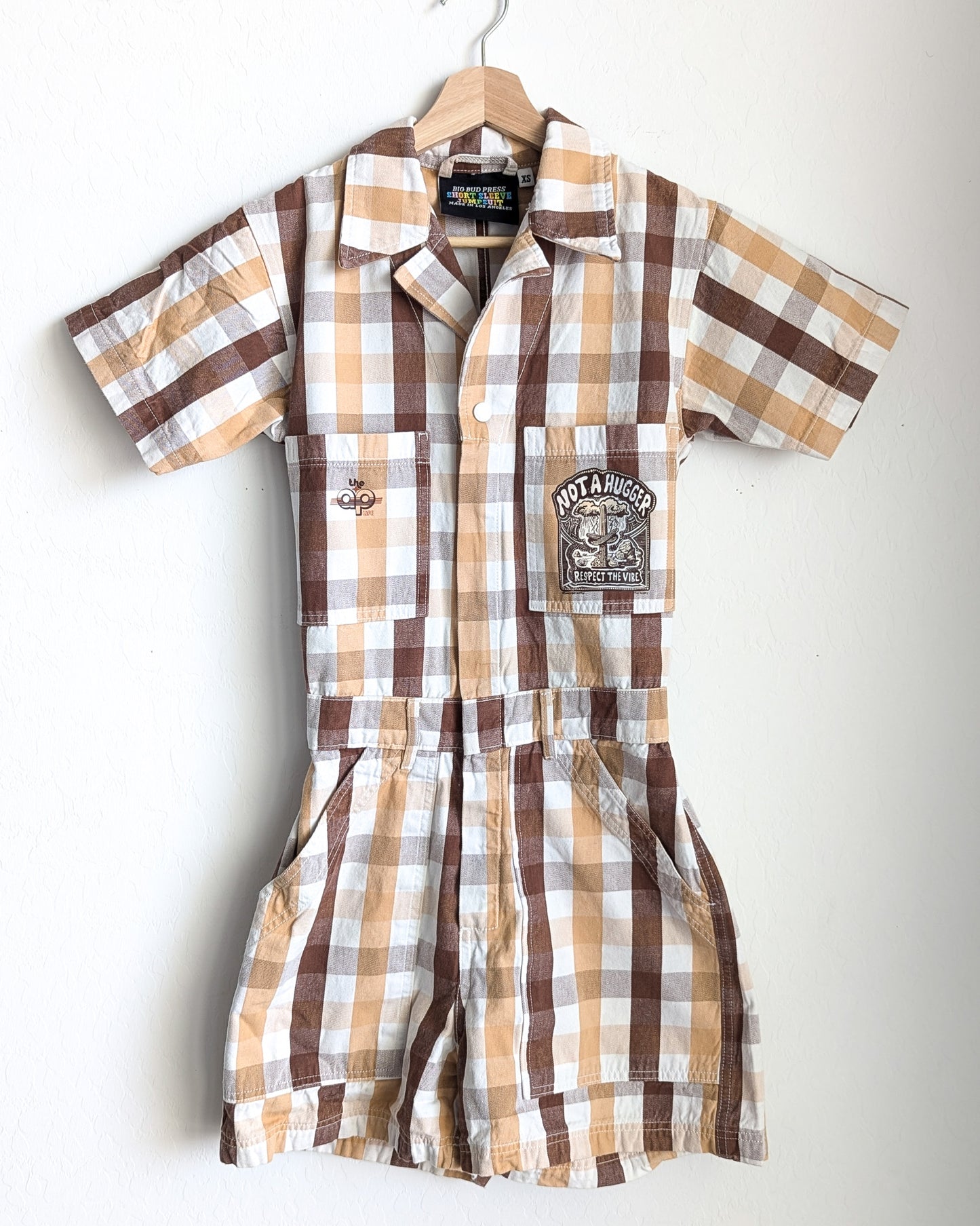 Not A Hugger - Respect the Vibe - Women's Plaid Jumpsuit/Romper XS/S - Repurposed Rebels